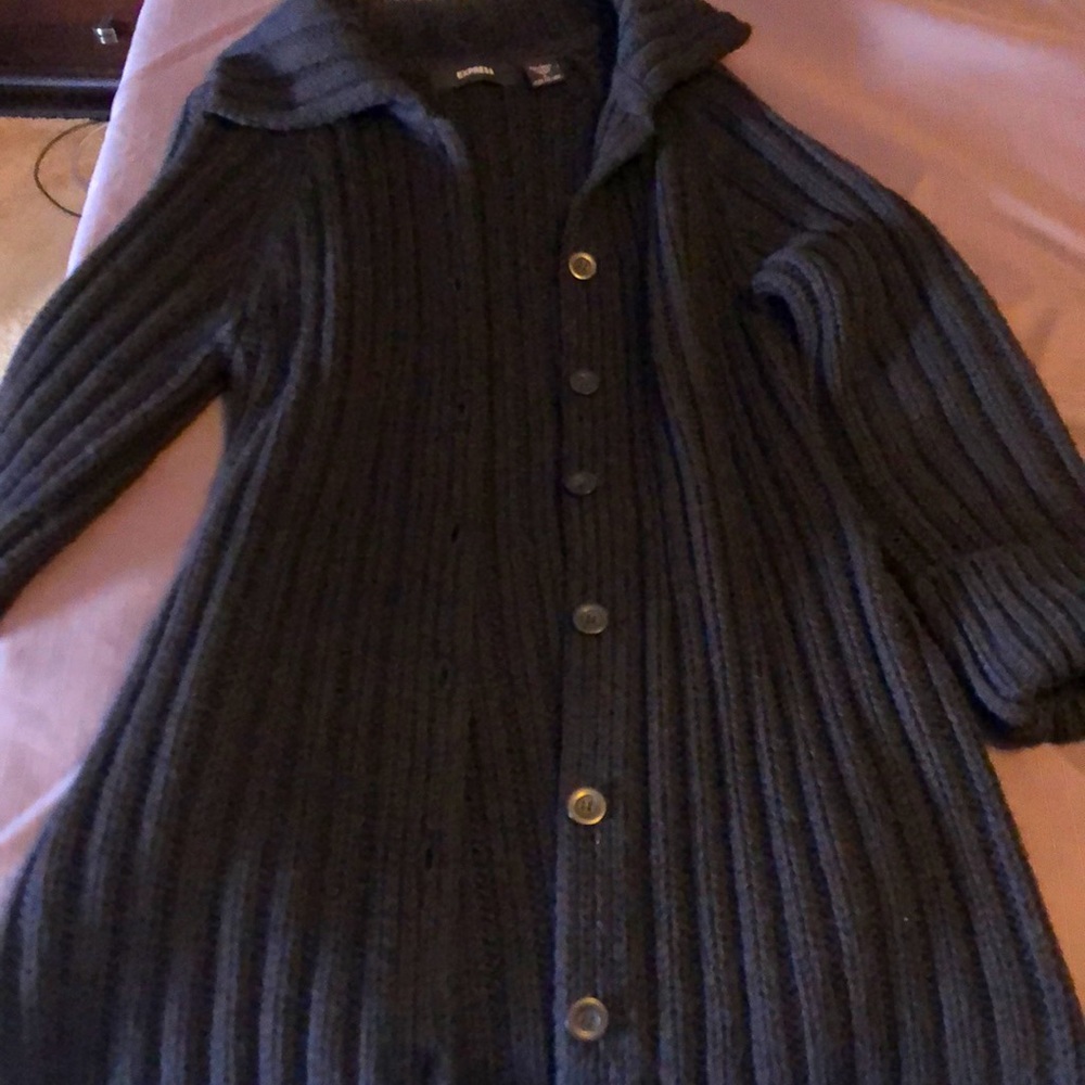 Long, black cardigan